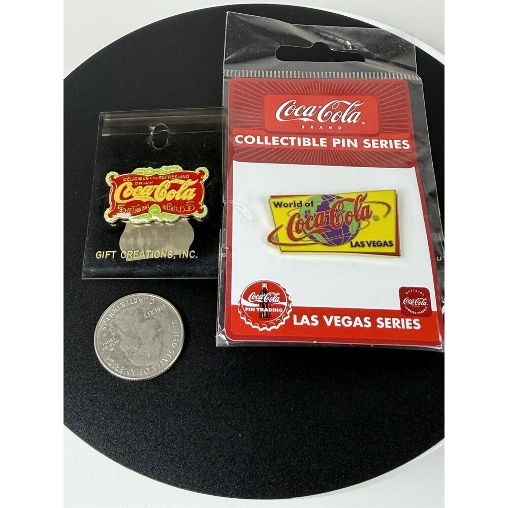 Lot of 2 Vtg Coca Cola Enamel Pins Las Vegas Series 1988 Gift Creations Coke - Picture 8 of 8